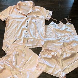 EKOUAER light pink satin pajama set size medium